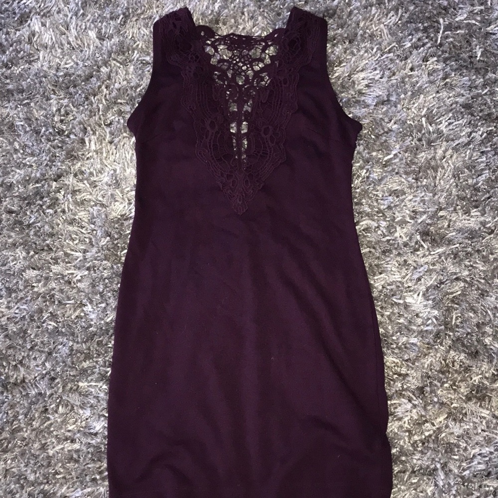 Lace front purple dress